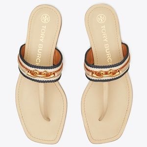 Tory Burch Jessa Thong Sandals Dolce De Leche Sz 8